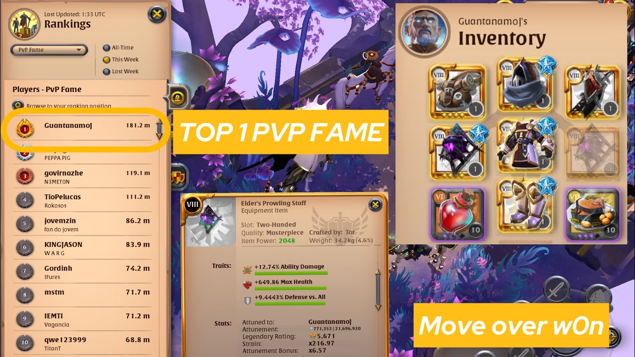 TOP #1 PVP FAME ALBION ONLINE AMERICAS | GuantanamoJ DEBUT | 8.3 / 8.4 PROWLING KILLS / HIGHLIGHTS