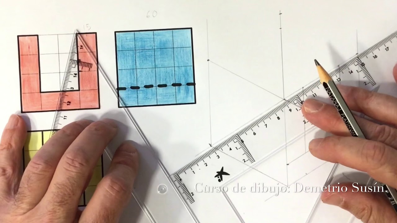 Dibujar una pieza en perspectiva isométrica, sin retícula, con instrumentos de medida. Audio y 3D.