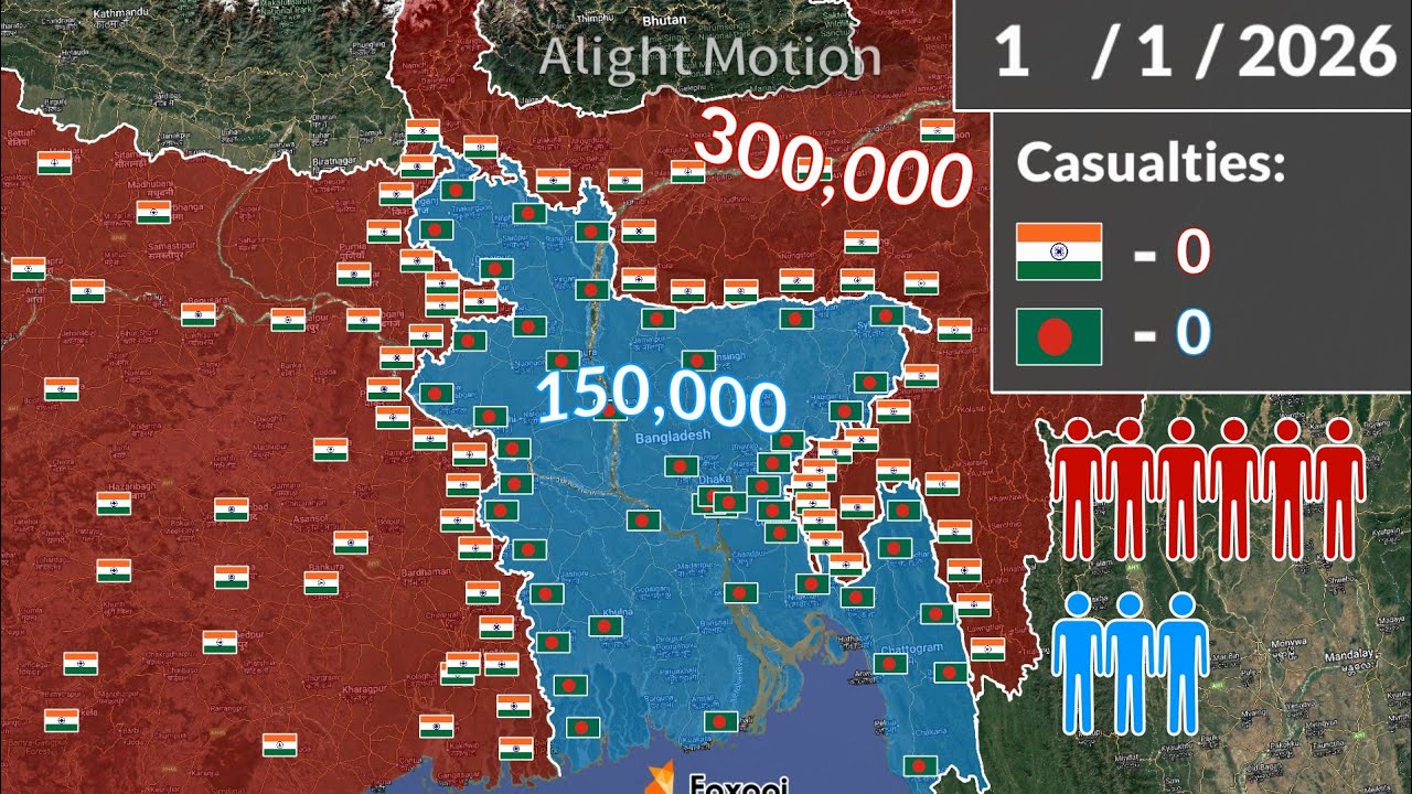 India vs Bangladesh using Google Earth (Only Fiction!!!)