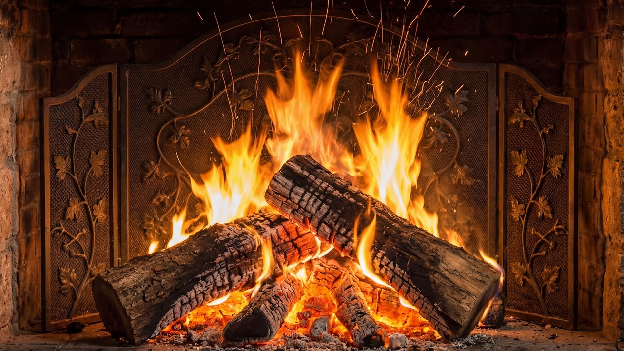 🔥 Fireplace Classic 4K. Cozy Fire with Crackling Fireplace Sounds. Fireplace 4K UHD