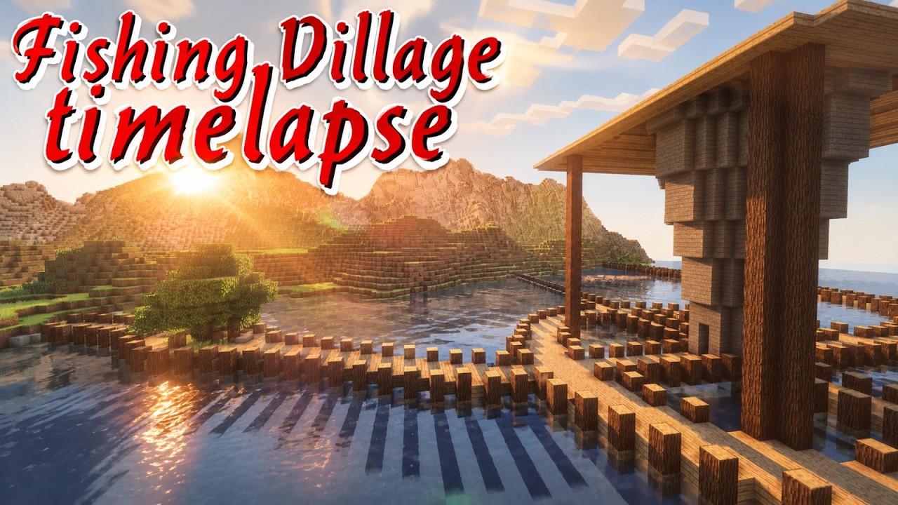 Minecraft Timelapse - Fishing Village