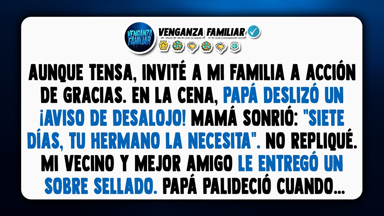 En Acción de Gracias, mi padre me desaloja. Pero el sobre de mi vecino lo cambió todo.