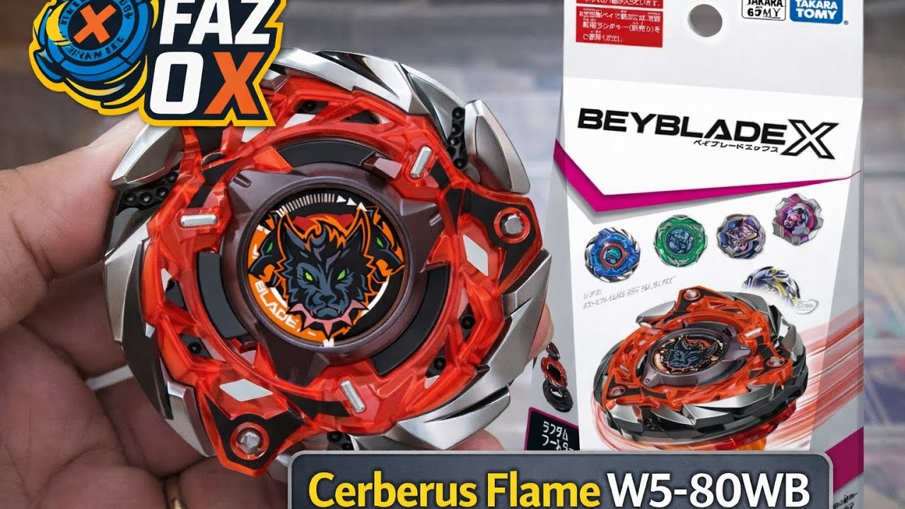 Cerberus Flame W5-80WB: Unboxing do CX-08 01 de Beyblade X