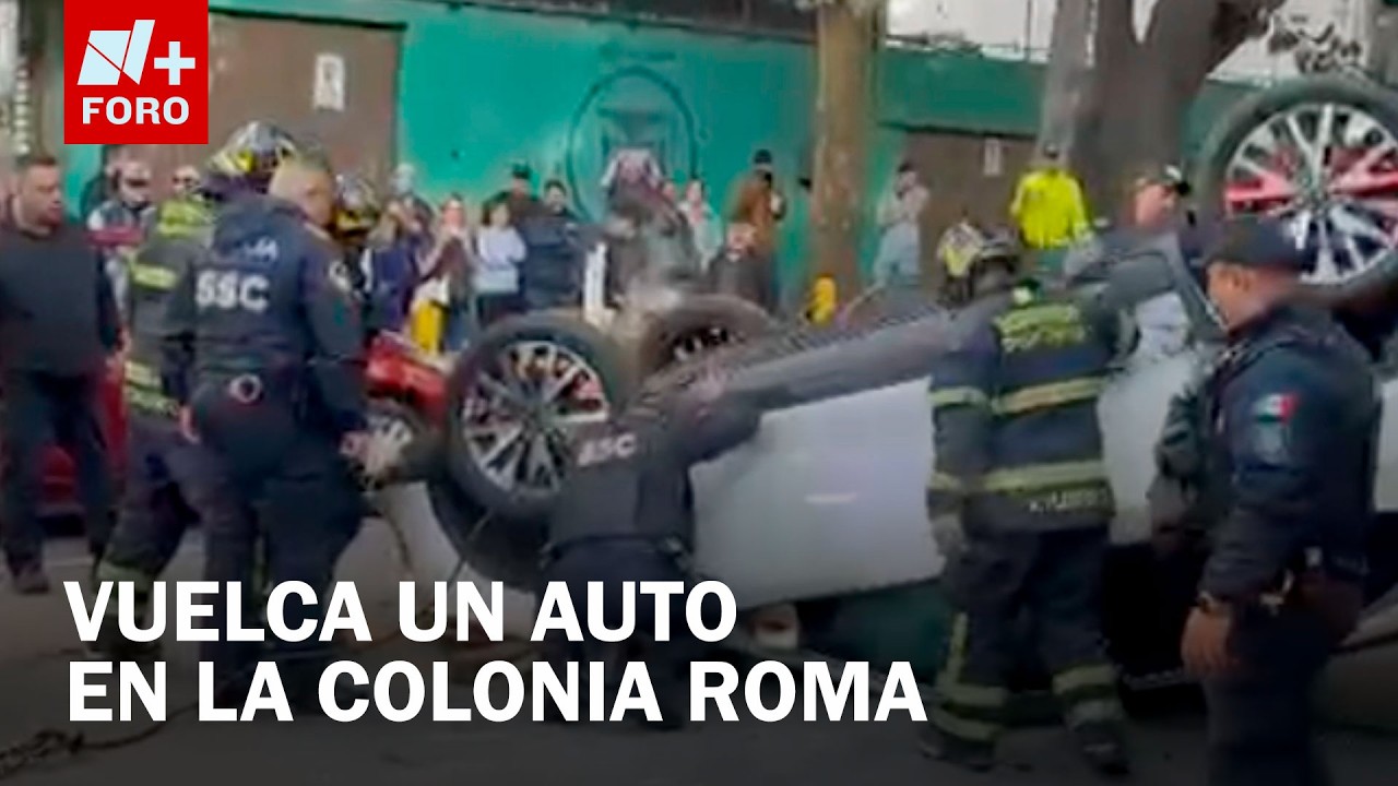 Camioneta Vuelca en la Colonia Roma en CDMX