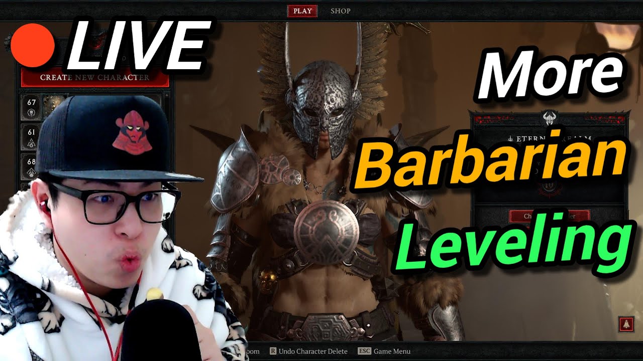 🔴Robot is LIVE - Diablo 4 - Barbarian Leveling Stream - Hammer Build in World Tier 4