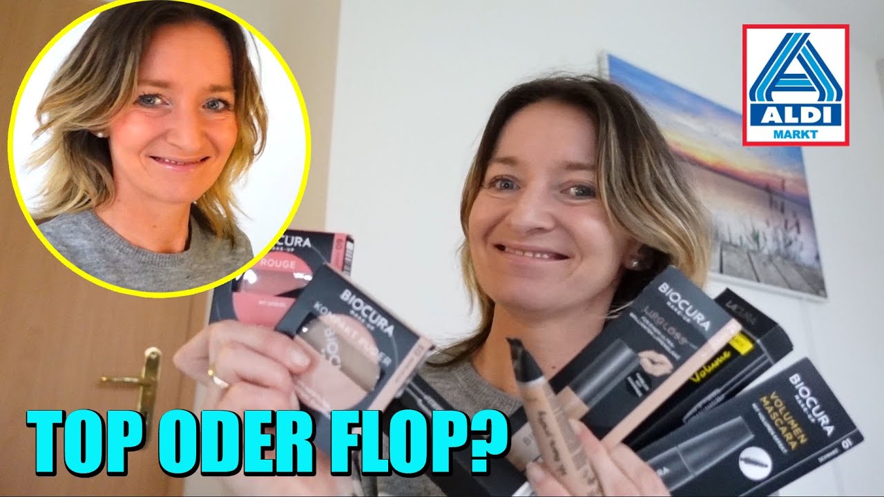 NUR MIT ALDI PRODUKTEN SCHMINKEN 😆  TOP ODER FLOP? Vlog  🌸 marieland