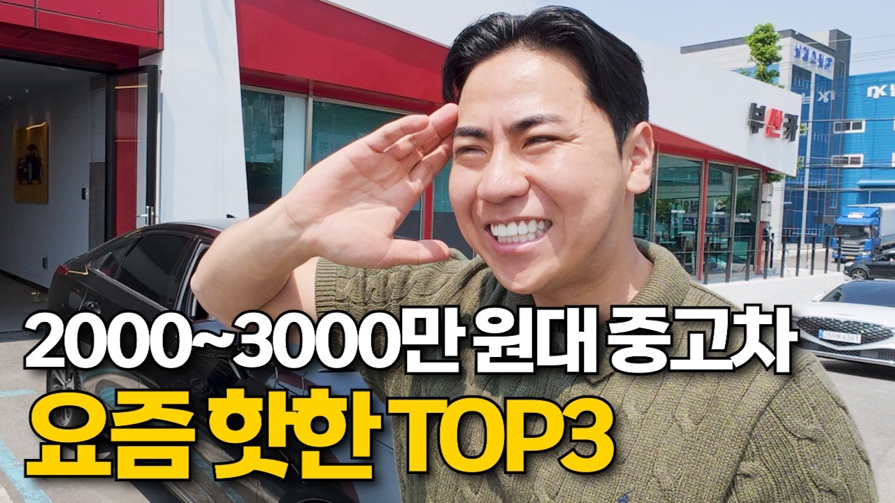 2025년 현시점, 2000~3000만원대 중고차 TOP3