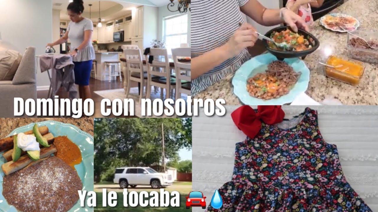 DOMINGO EN FAMILIA + LES PREPARO LA 🥩 BUENA + LE DIMOS UNA LAVADA 🚘 + OUTFIT 👧🏻👗