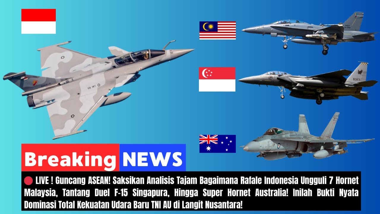🔴 LIVE ANALISIS! Rafale RI Libas 7 Hornet Malaysia, Tantang F-15 Singapura & Super Hornet Australia!
