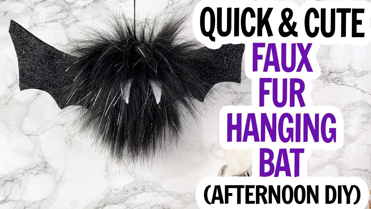Faux Fur Halloween Bat / Flying Bat for Halloween Decor / Faux Fur Craft Ideas / Cute Halloween DIY