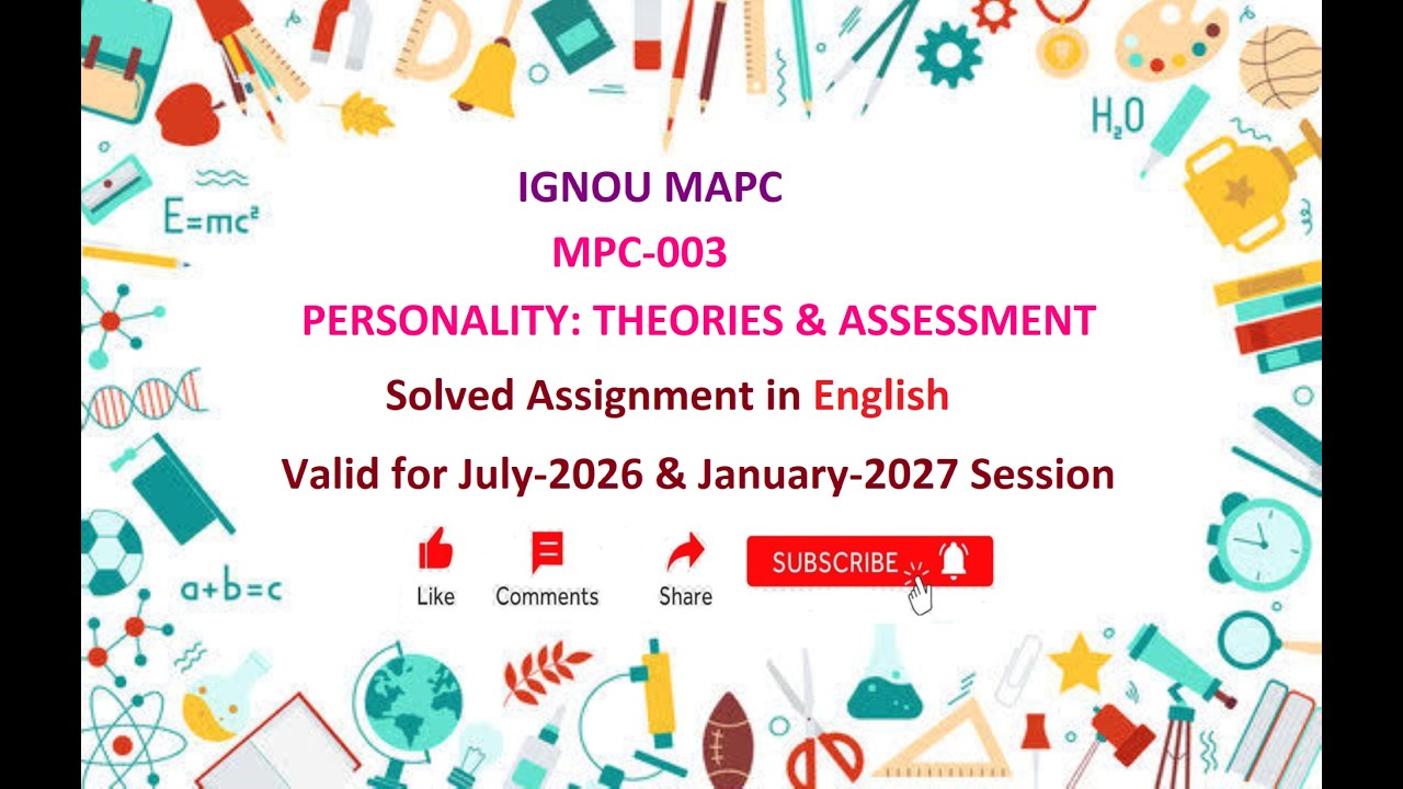 MPC 003 SOLVED ASSIGNMENT | IGNOU MPC 003 Solved Assignment July 2026 & Jan 2027 | MAPC | IGNOU