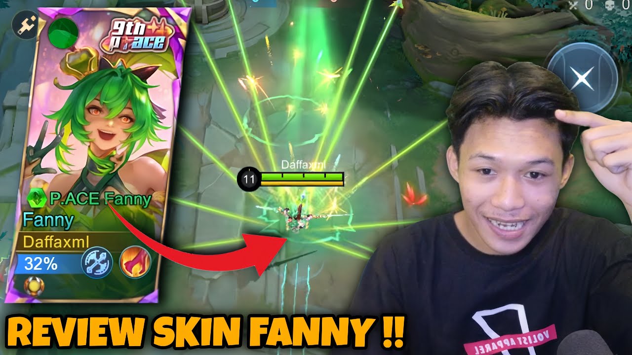 REVIEW SKIN FANNY P.ACE WARNA HIJAU !! KABELNYA BAGUS BANGET !! - Mobile Legends