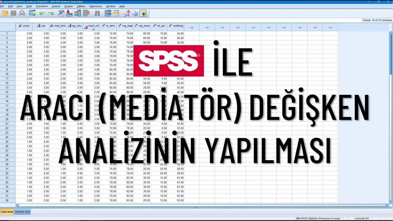 SPSS İle Aracı Değişken Analizinin Yapılması (Regresyon Kullanılarak)