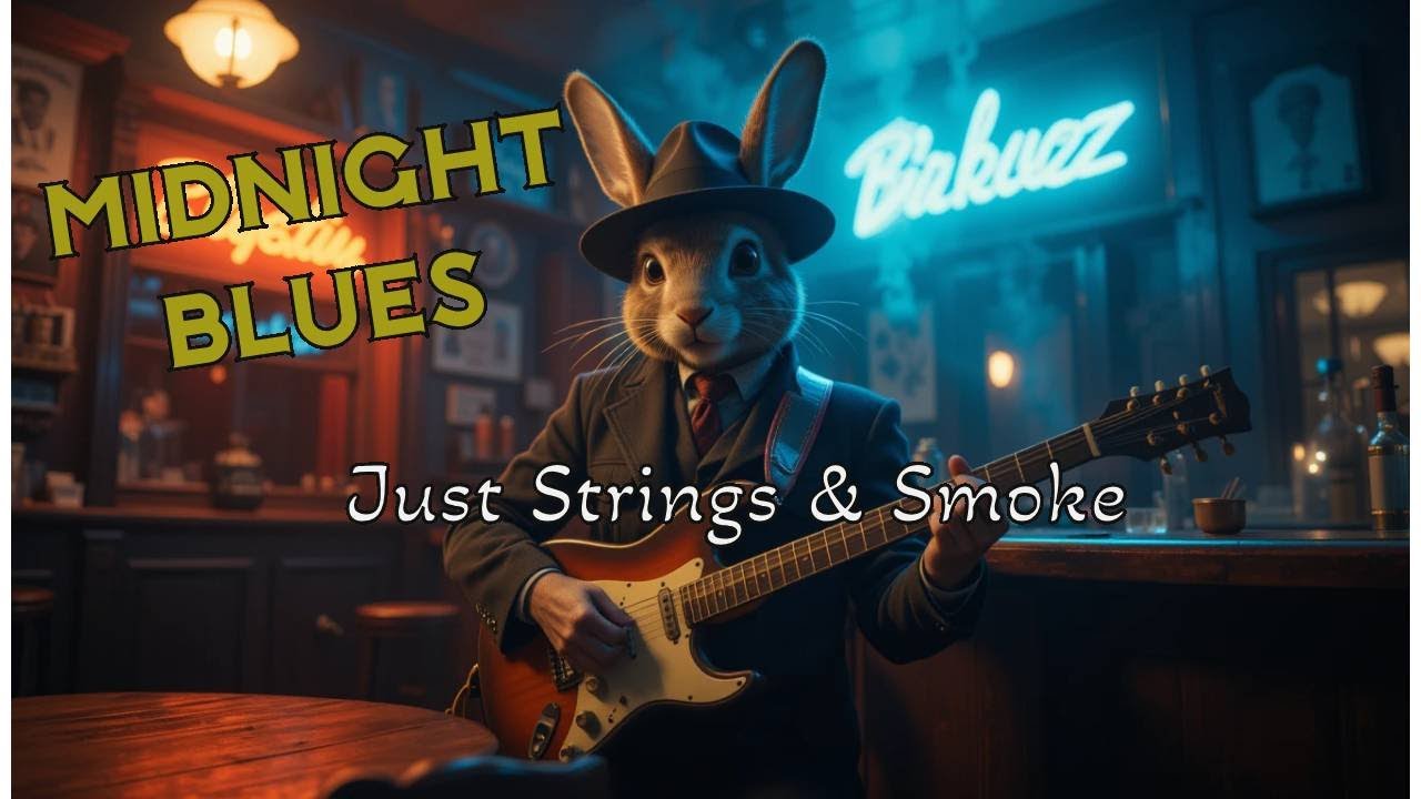 🐰 Smoky Strings &ndash; A Vintage Rabbit&rsquo;s Midnight Guitar Blues #blues #smokey #midnight
