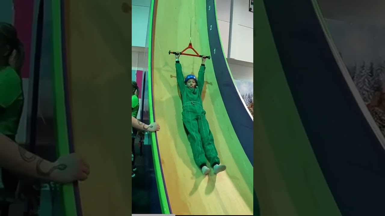 Vertical Drop Slide at Clip N Climb - Could You Get To Number 10?? #aleshaandthebullet #clipnclimb