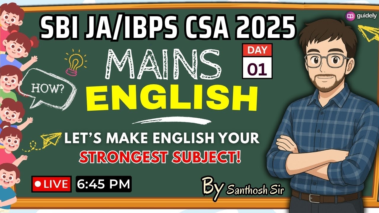 SBI/IBPS CLERK 2025 || ENGLISH || DAY 1 || BY SANTHOSH SIR #ibps #sbipo
