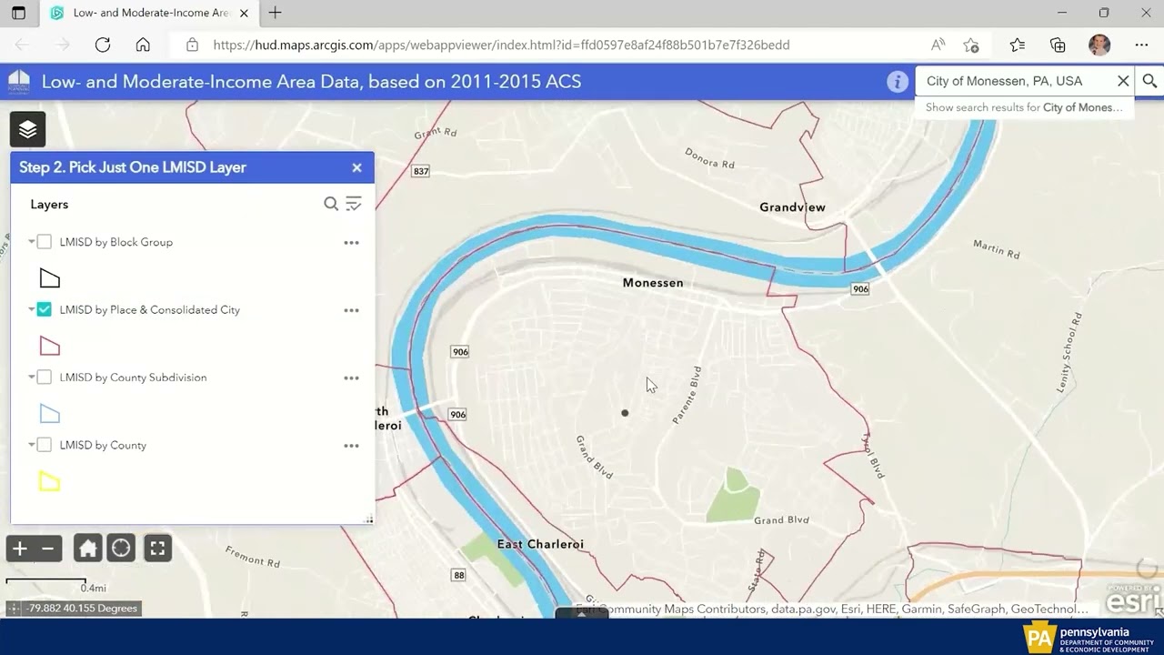HUD's ACS Mapping Tool for the CDBG PA Program