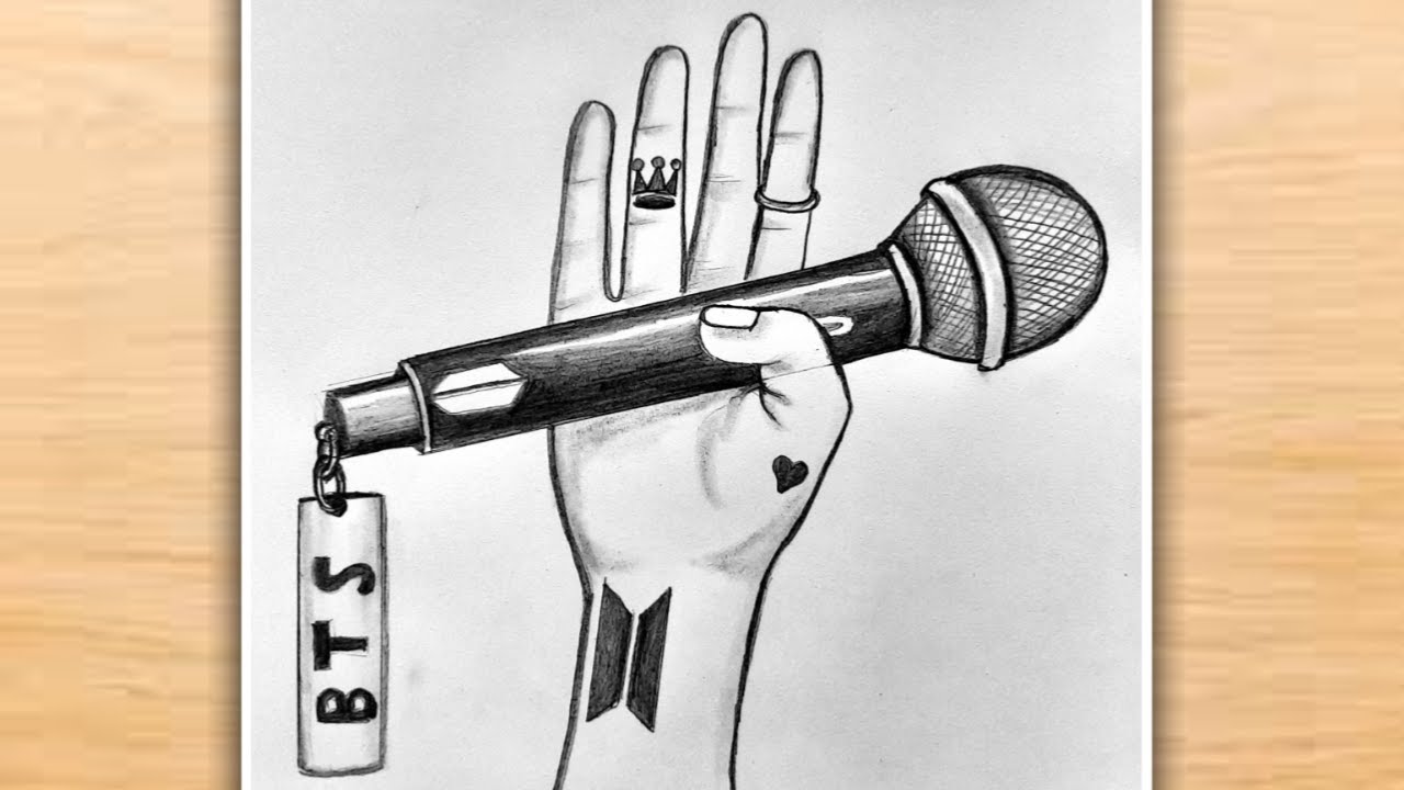 BTS ARMY BOMB DRAWING WITH PENCIL SKETCH | BTS PENCIL SKETCH | BTS 그리기 | BTS PENCIL DRAWING