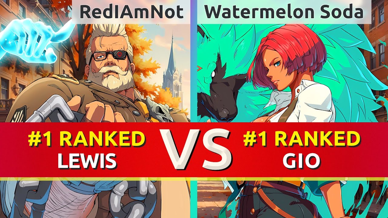 GGST ▰ RedIAmNot (#1 Ranked Goldlewis) vs Watermelon Soda (#1 Ranked Giovanna). High Level Gameplay