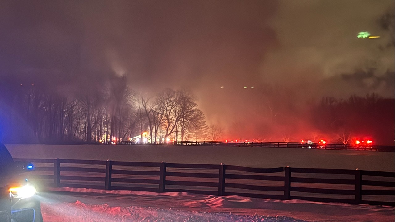 Large fire near Grove City, Ohio