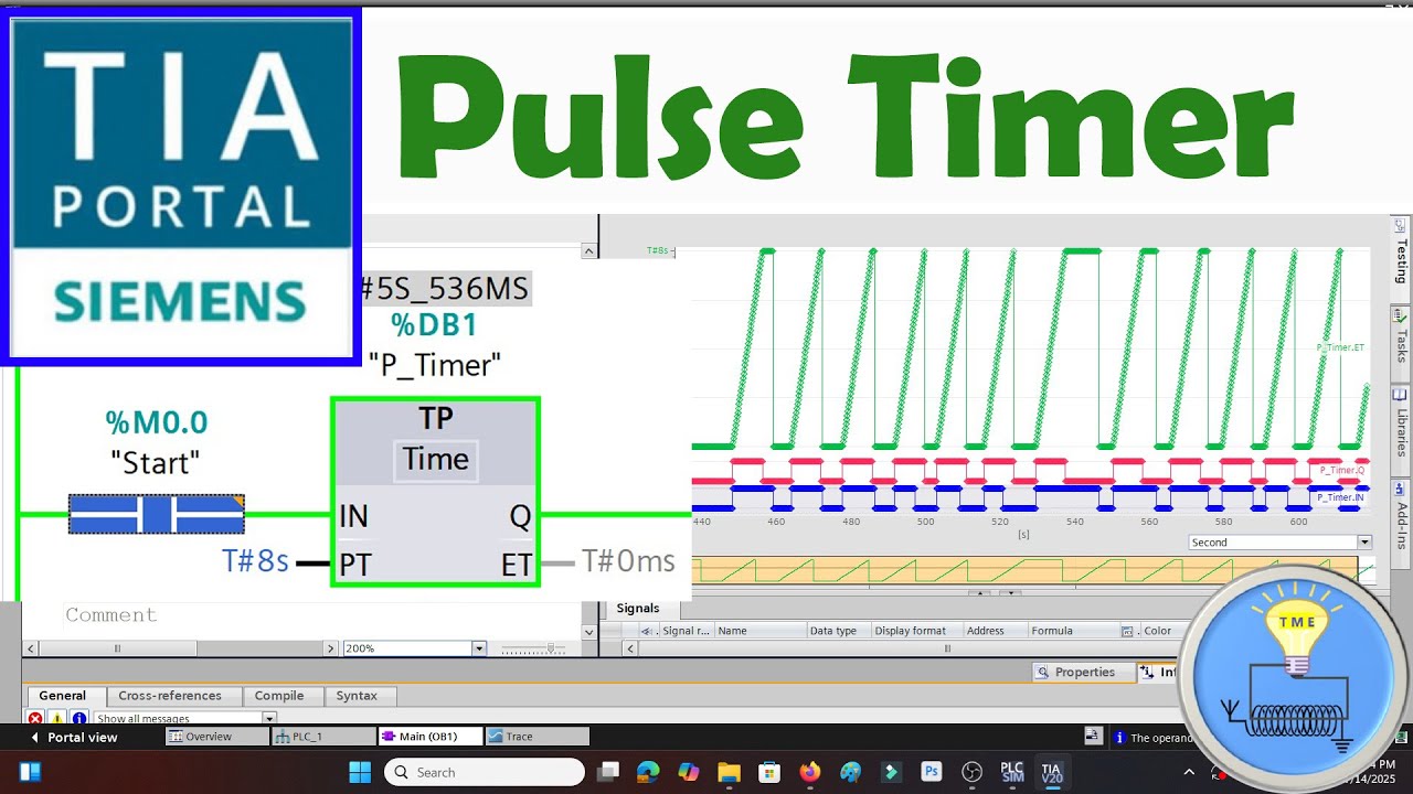 TIA Portal TP Timer Explained | Pulse Timer in Siemens PLC (S7-1200)