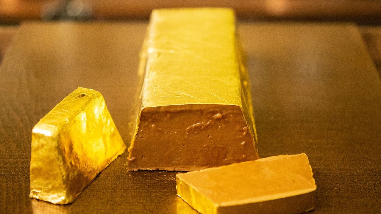 How to make Chocolate blond ganache terrine the gold ingot