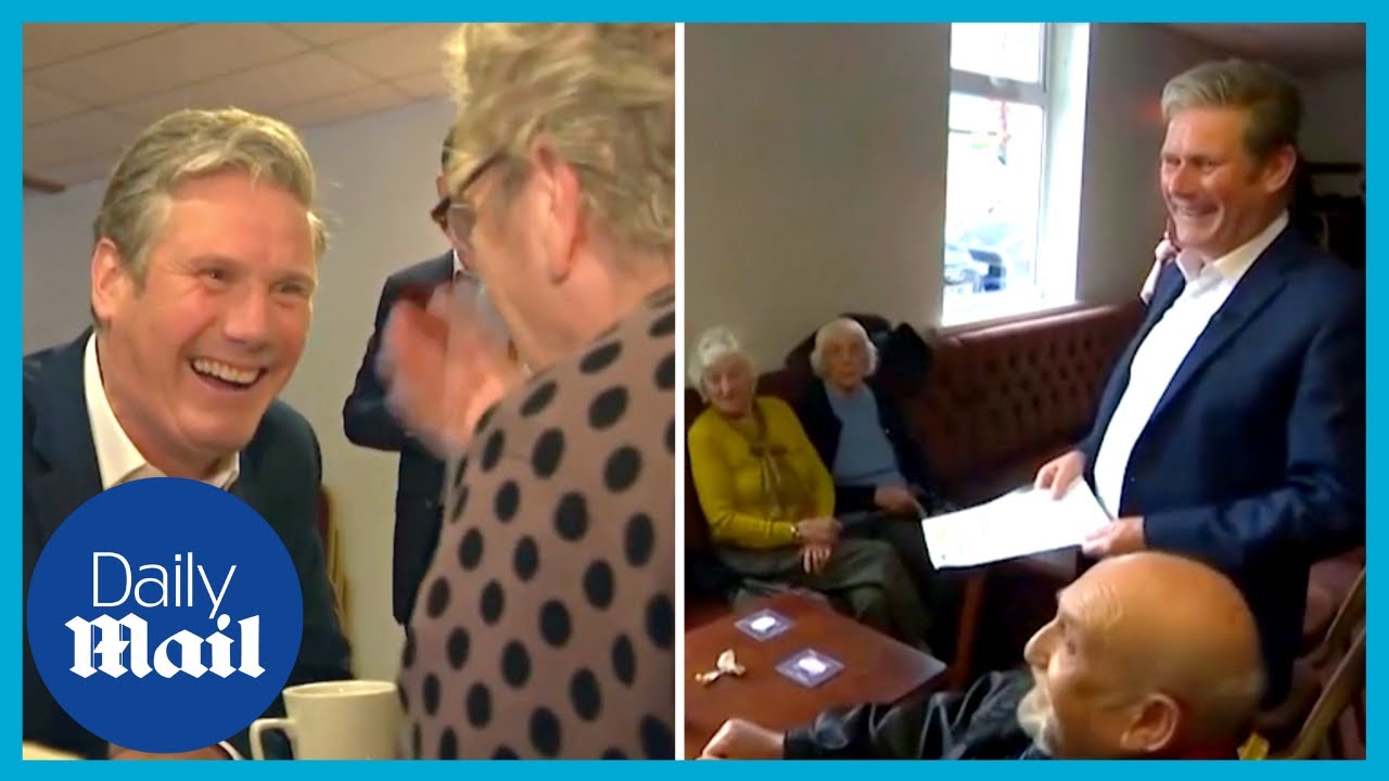 Keir Starmer blushes as he's serenaded by pensioners in Wakefield