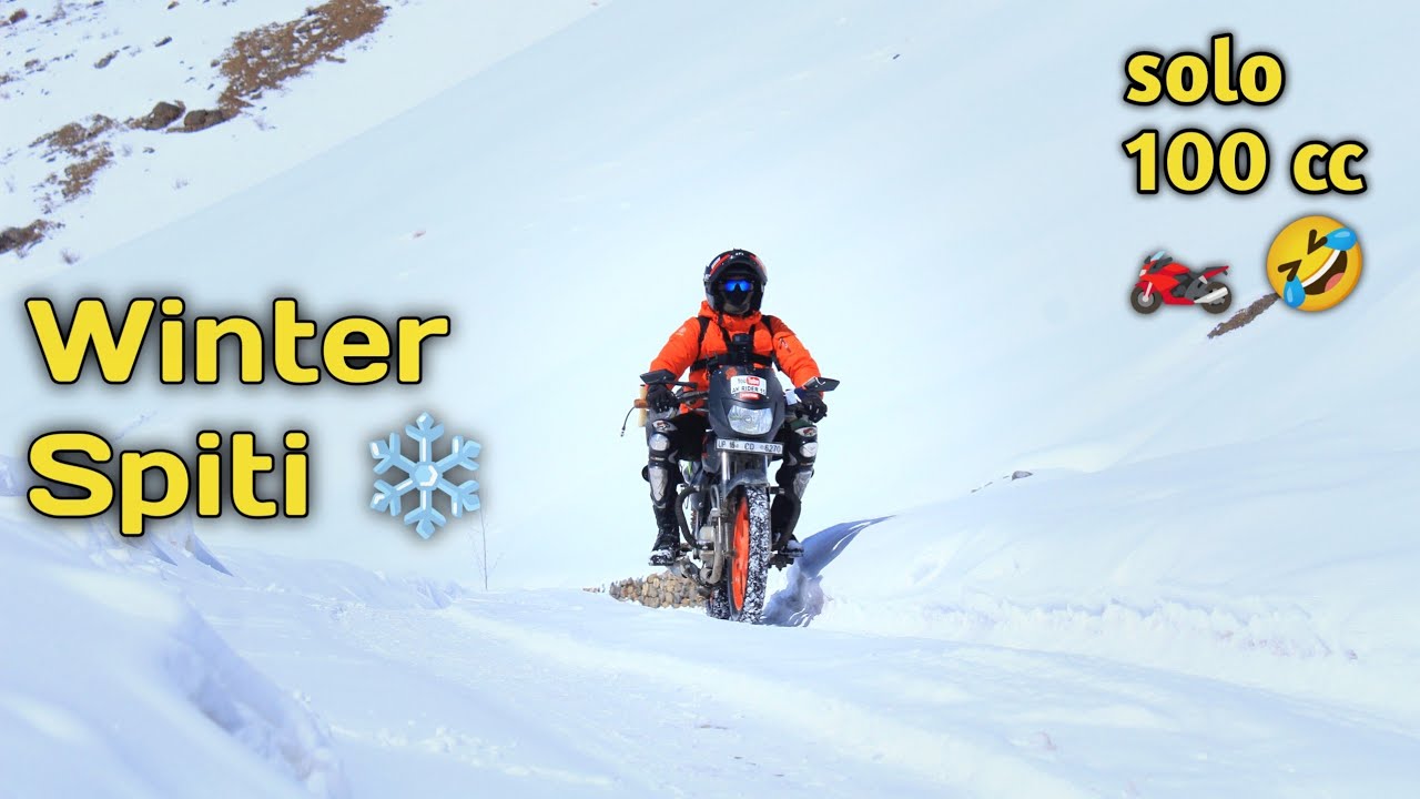 Winter spiti 😳🏍️🏔️❄️ Bajaj CT 100 | Nako Village to Kaza spiti night ride @Lehexpress #travel
