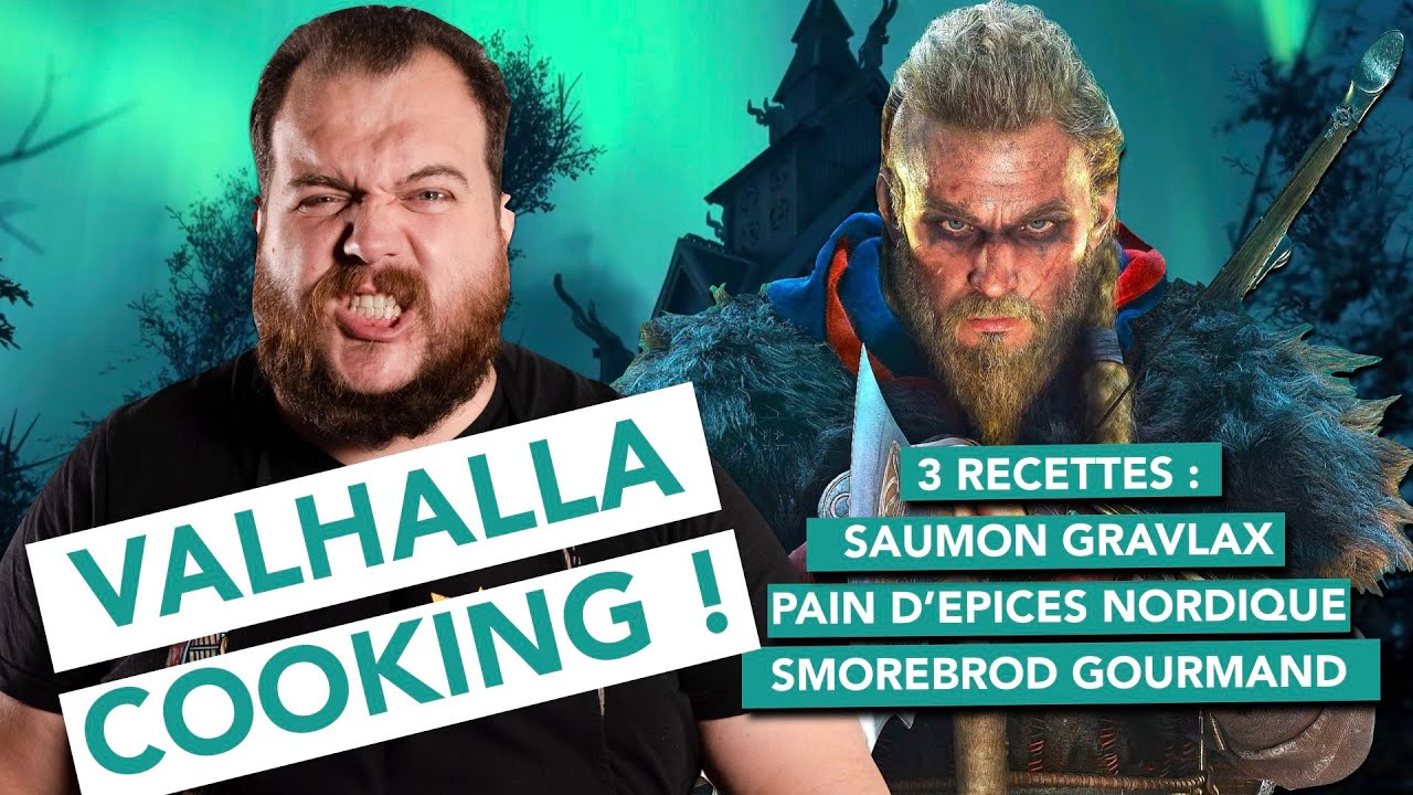 3 RECETTES ASSASSIN'S CREED VALHALLA EN 1 VIDEO ! (Saumon gravlax maison, smorebord, pain d'épices)