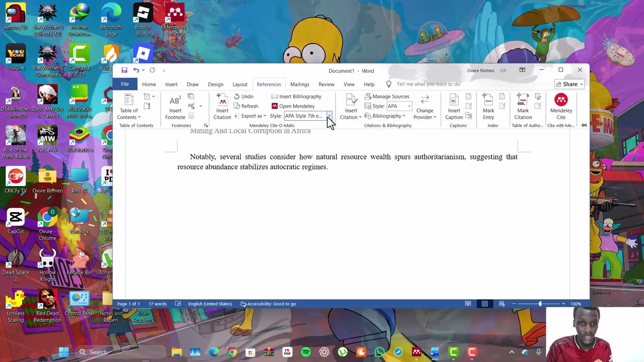 How to properly use Mendeley Desktop for citations.