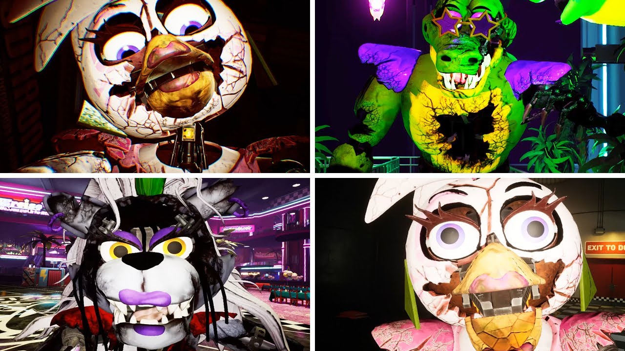 FNAF Security Breach - Early Damaged Animatronics