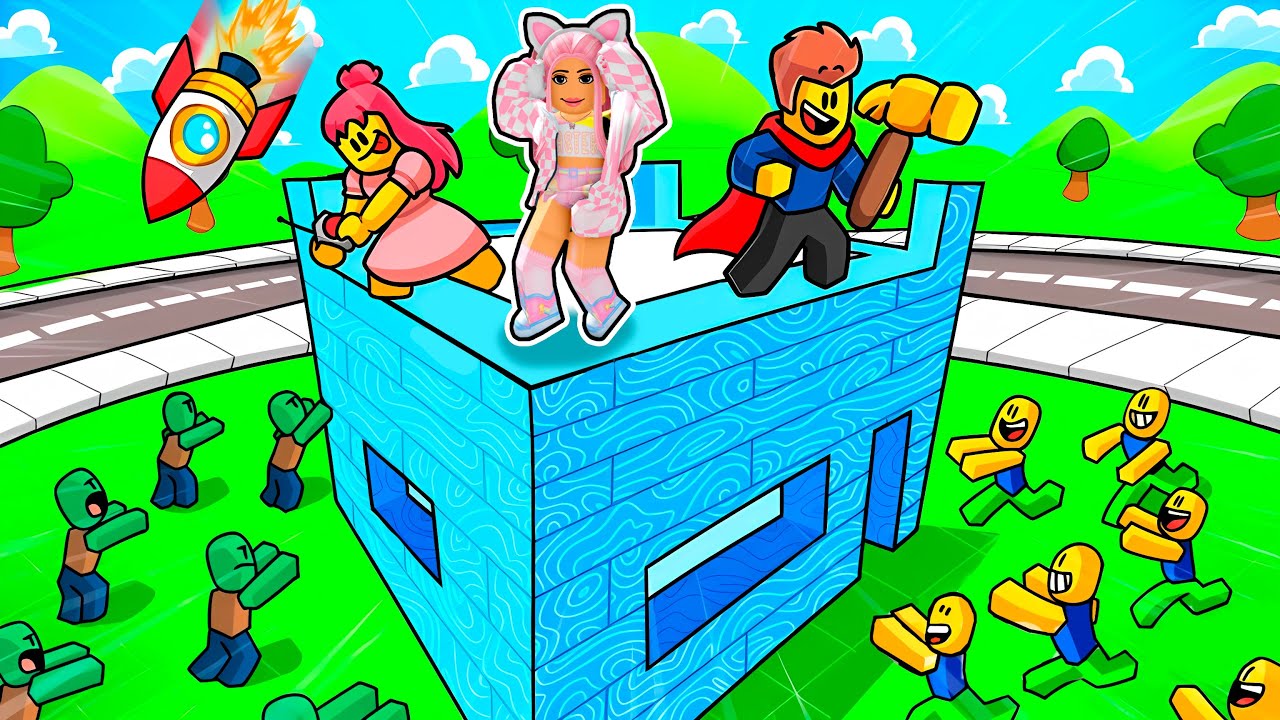 СТРОЮ ДОМ С ДРУЗЬЯМИ В РОБЛОКС ЧТОБЫ ВЫЖИТЬ ! НОВЫЙ ЗАМОК ! Build to Survive Block City