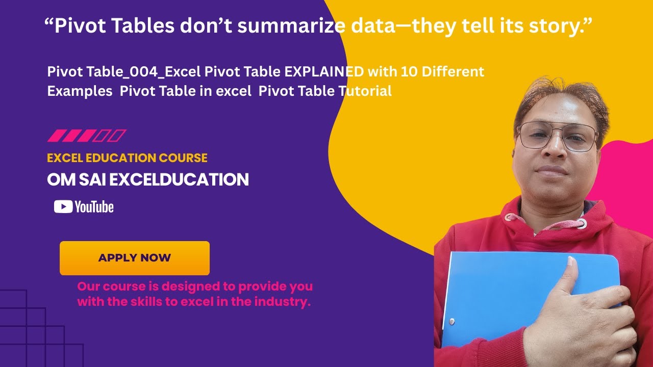 Pivot Table 004 Excel Pivot Table EXPLAINED with 10 Different Examples  Pivot Table in excel