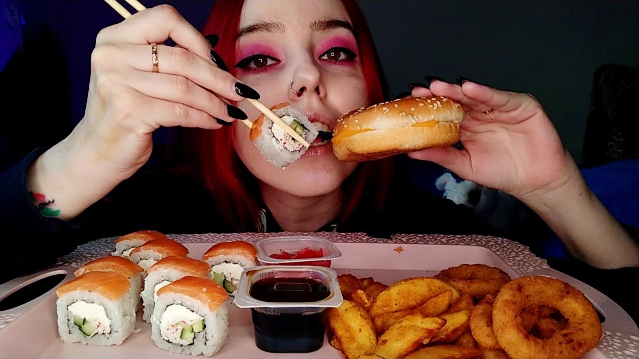 НАС 3K/РОЛЛЫ,БУРГЕР,ЛУКОВЫЕ КОЛЬЦА/ФАСТФУД МУКБАНГ/rolls mukbang