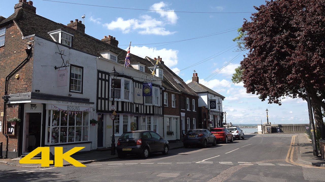 Queenborough Walk: Town Centre & Harbour【4K】