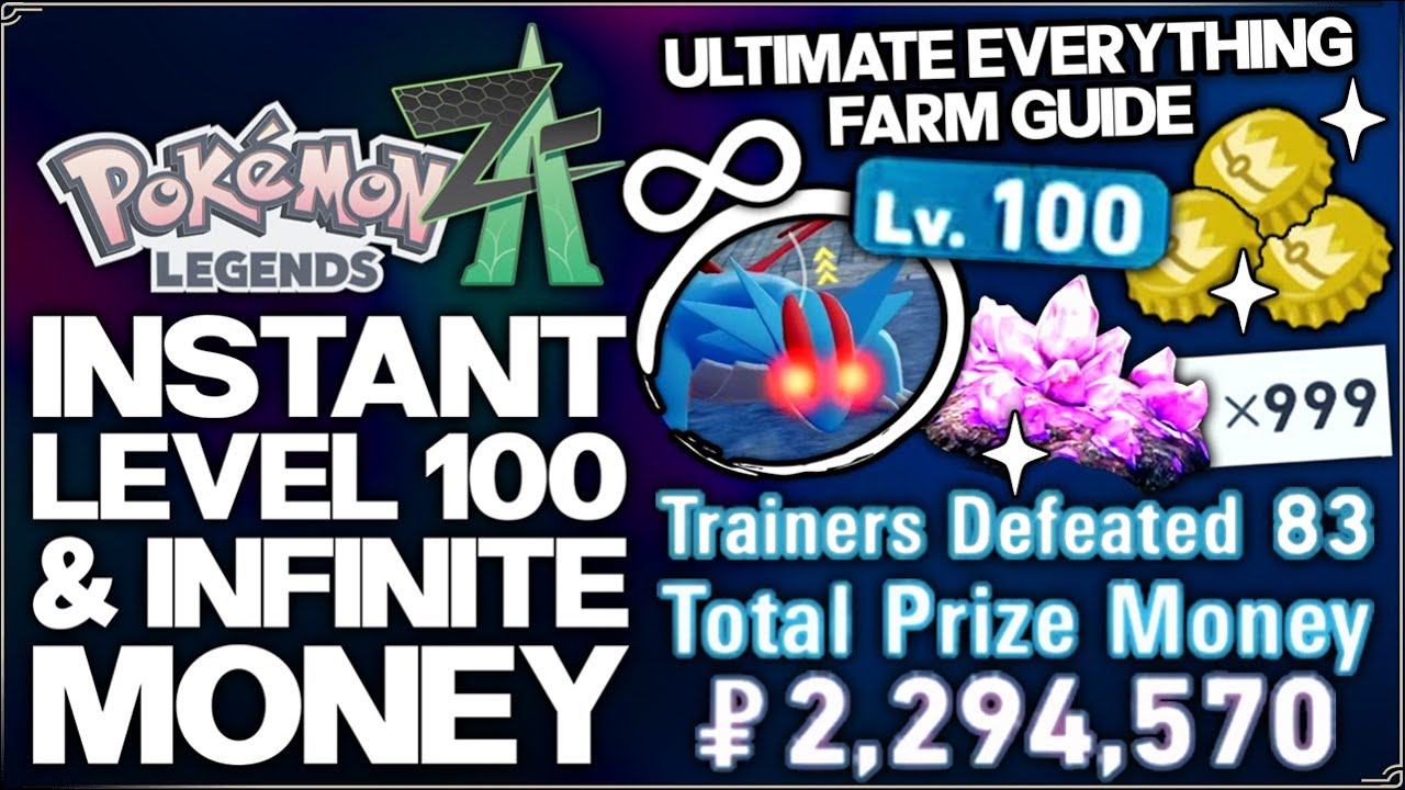Pokemon Legends Z-A — новый простой трюк с получением БЕСКОНЕЧНОГО опыта 100 уровня и лучшее руко...