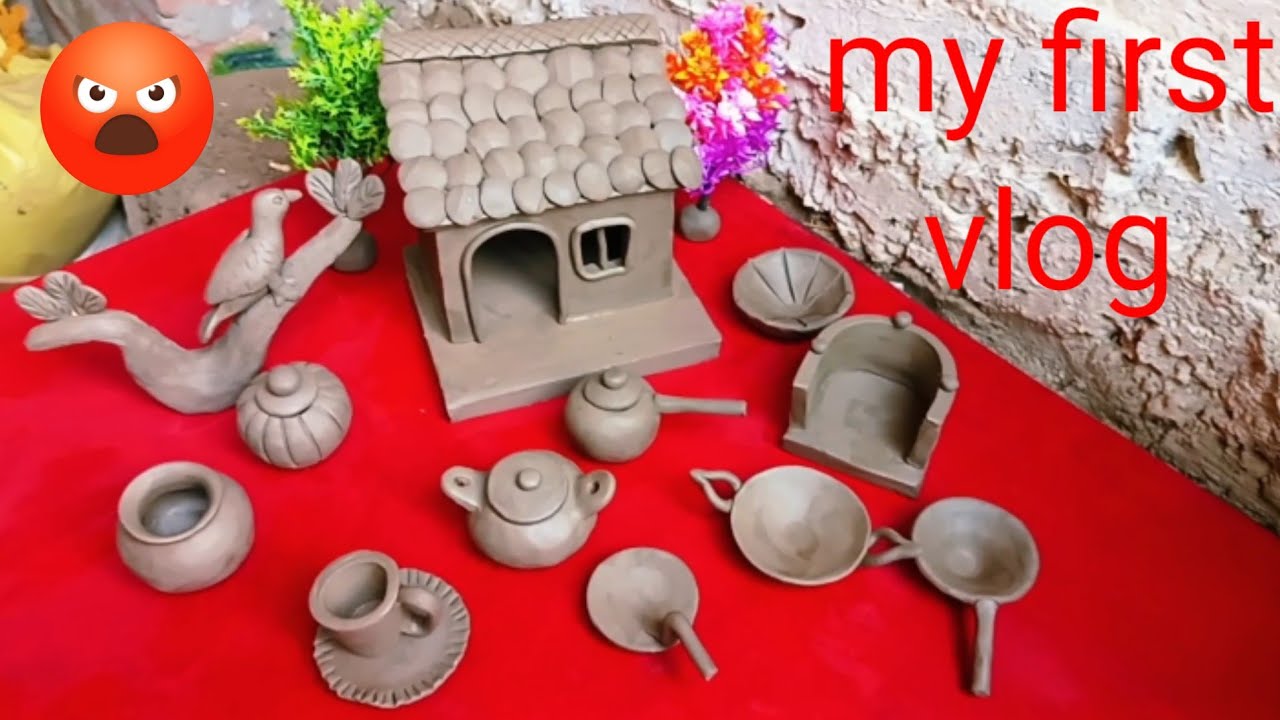 My first blog mitti ka Ghar kaise banaen mitti ke bartan kaise banaen polymer clay 