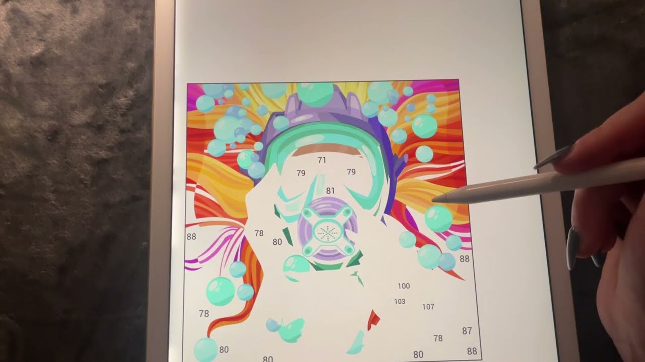 iPad ASMR - 1-HOUR OF paint by Number Games - Clicky Whispers