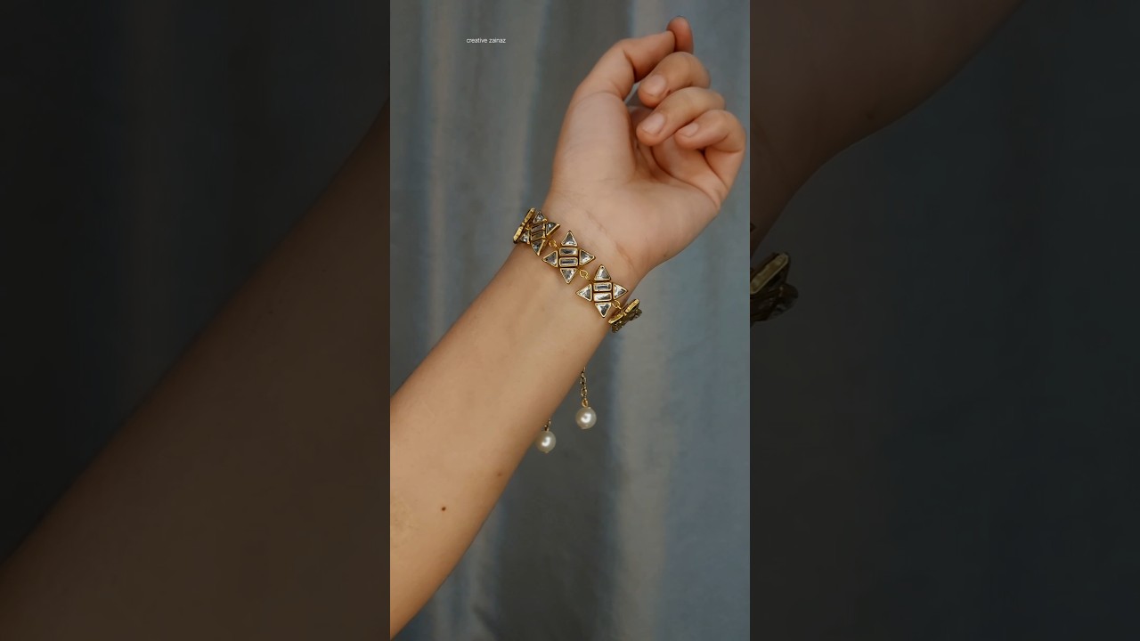 Diy Kundan Bracelet 😱😱😱  #creativezainaz #diy #bracelet #art  #jewelry #handmade #craft