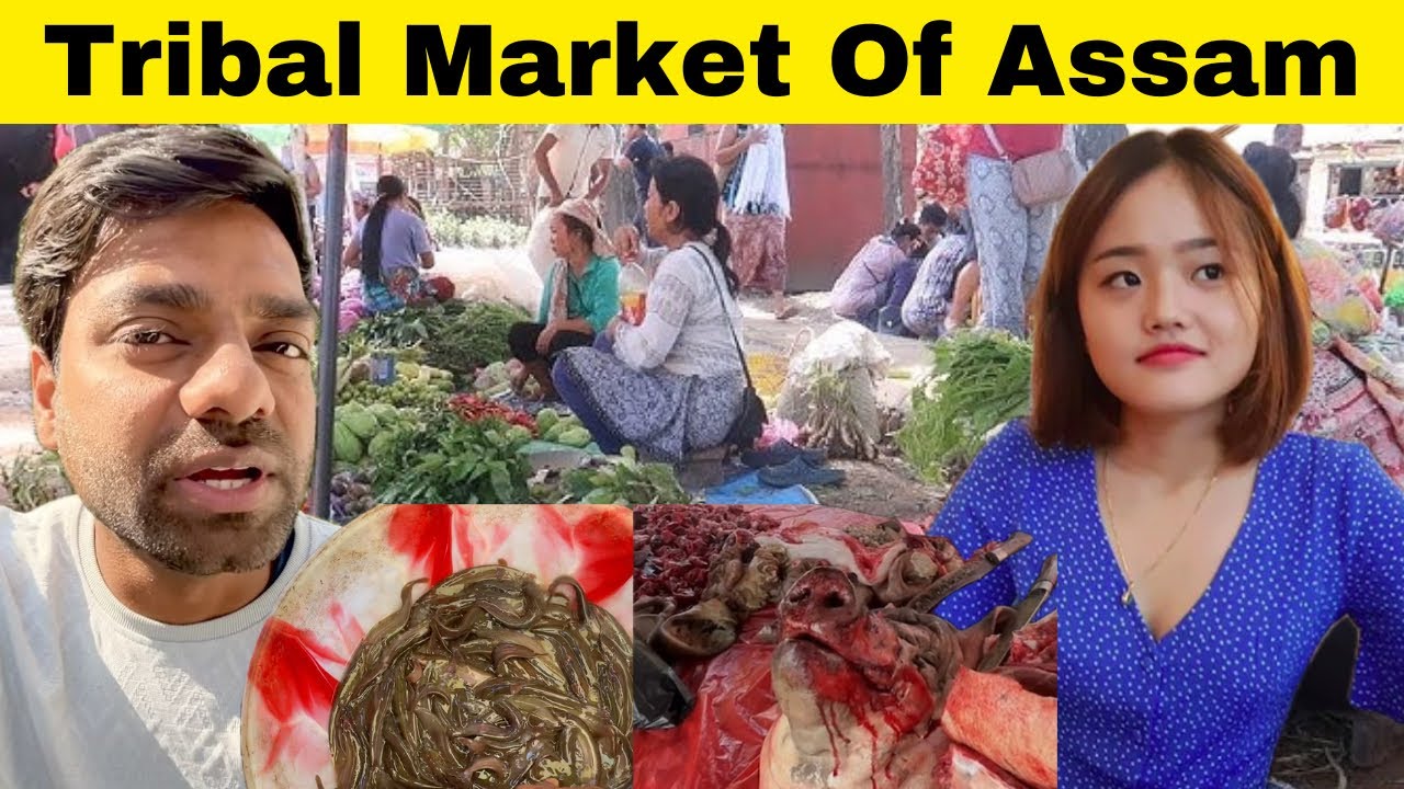 Tribal Market of Assam A Vibrant Display of Vegetables & Meat 🥬🍖