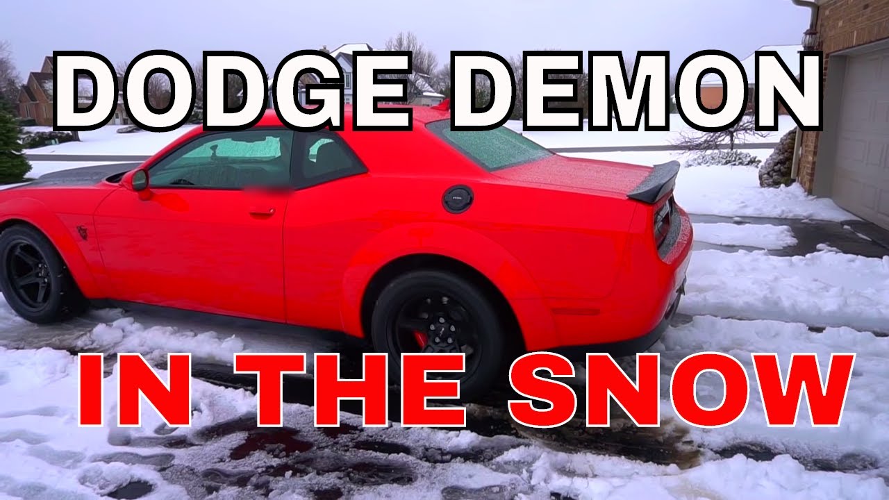 Dodge Demon gets stuck in the Snow