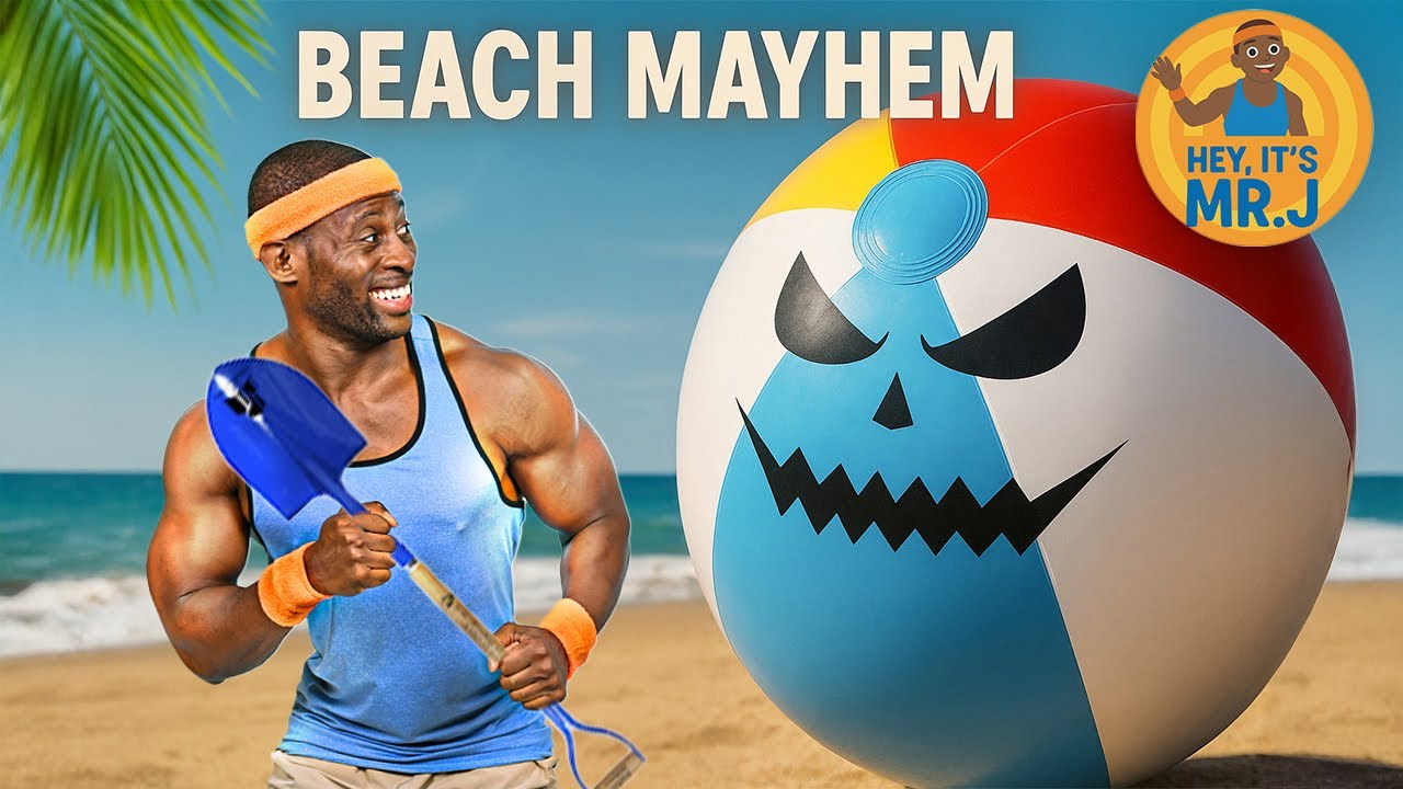 Beach Mayhem! Mr. J&rsquo;s Beach Adventure Workout! | Brain Break | Kids Workout!