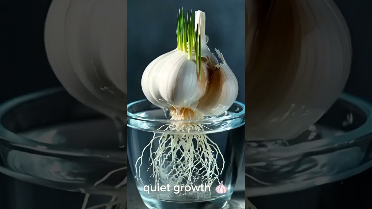 Watching garlic roots grow is peaceful👌