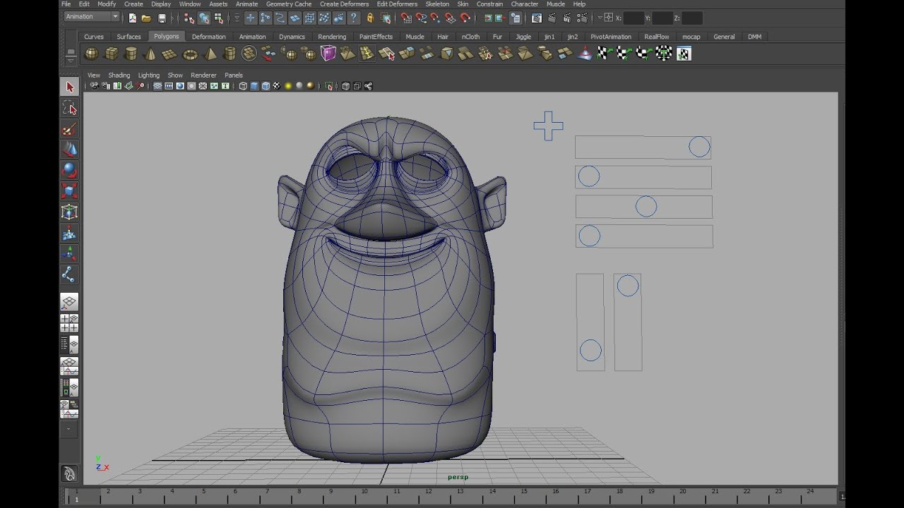 facial blendshape and controller setup in maya (얼굴 브랜드쉐입 컨트롤러 연결하기)
