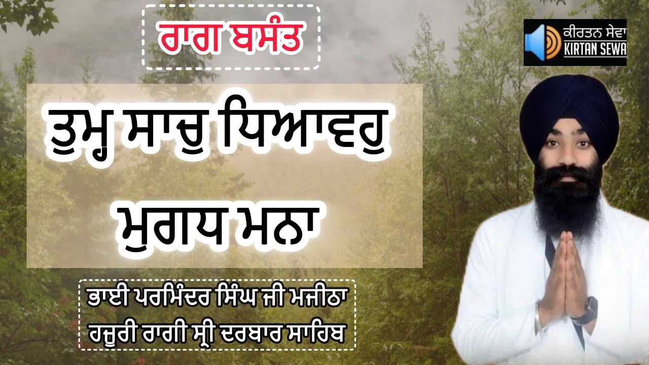 Raag Basant - Tum Sach Dhyavoh Mugad Mana -  Bhai Parminder Singh Ji Majitha Hazoori Ragi 