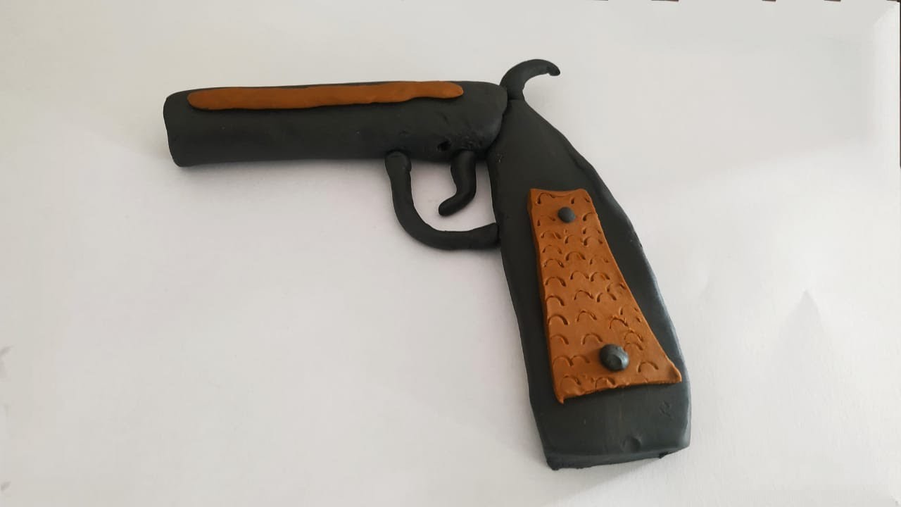 How to make a Gun with Play doh/Clay modelling Gun/DIY Clay art Gun