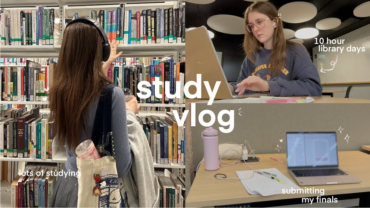 intense study vlog 🎧 submitting 3 finals, 72 hours of studying, long library days, end of semester