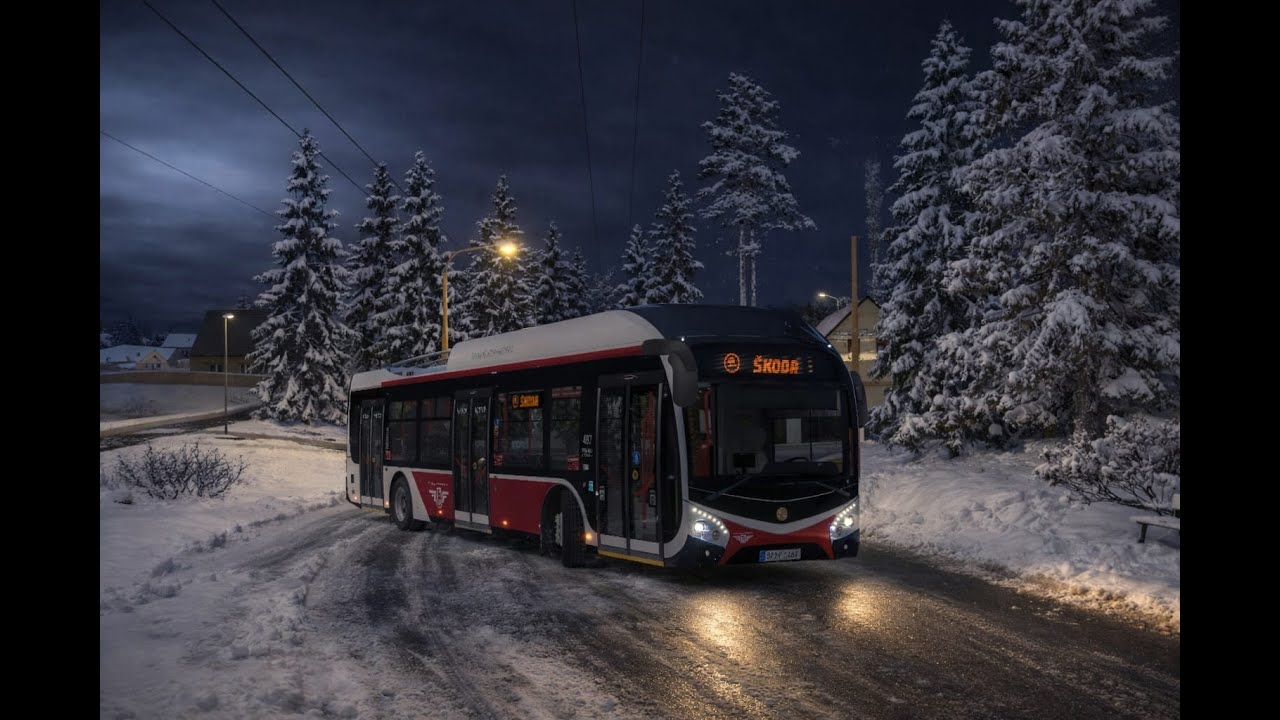 Simt Simulator nová linka 42 s trolejbusem Škoda 32tr ev.č 487