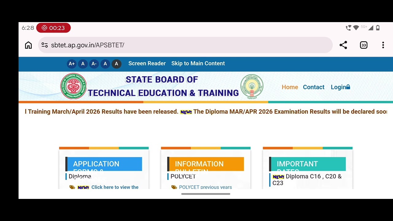 Ap Diploma C23 5th 6th Results Released 