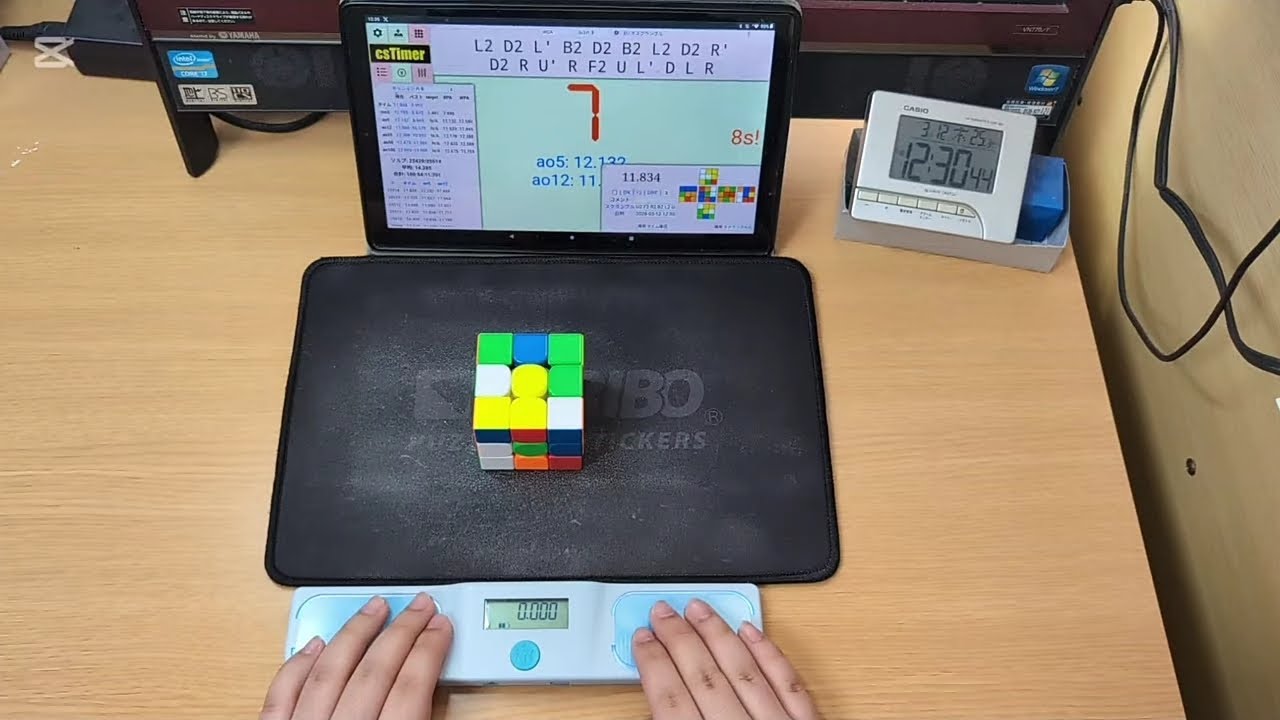 ルービックキューブ片手単発8.10秒！